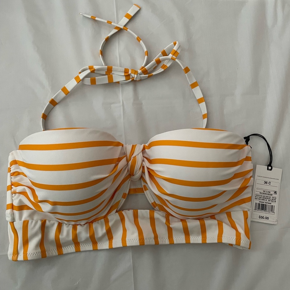 Shade Shore Bikini tunneled front keyhole Top 36C NWT